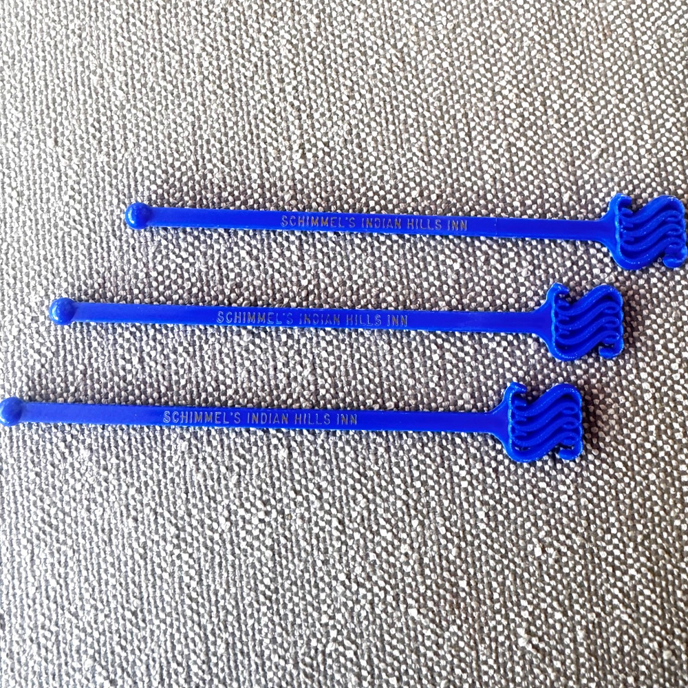 Vintage Schimmel's Indian Hills Swizzle Sticks Restaurant Memorabilia 1950s MCM